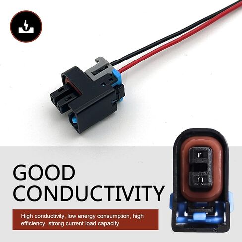 4 PCS Fuel Injector Connector, Waterproof & Anti-aging Automotive Injector Terminals Pigtail Wire, Car Fuel Sprayer Plug, Compatible with Buick Chevrolet GMC 1500 2500 3500 Mini (Black) in Kuwait