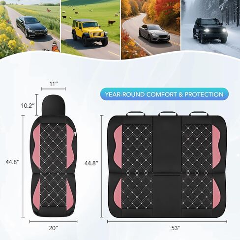 Road Comforts Seat Covers, Premium Leather Car Seat Covers Full Set for Women Girls,Airbag Compatible, Automotive Seat Covers Universal Fit Most Cars,Vans,Truck,SUV in Saudi Arabia