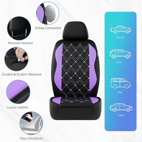 Road Comforts Seat Covers, Premium Leather Car Seat Covers Full Set for Women Girls,Airbag Compatible, Automotive Seat Covers Universal Fit Most Cars,Vans,Truck,SUV in Saudi Arabia