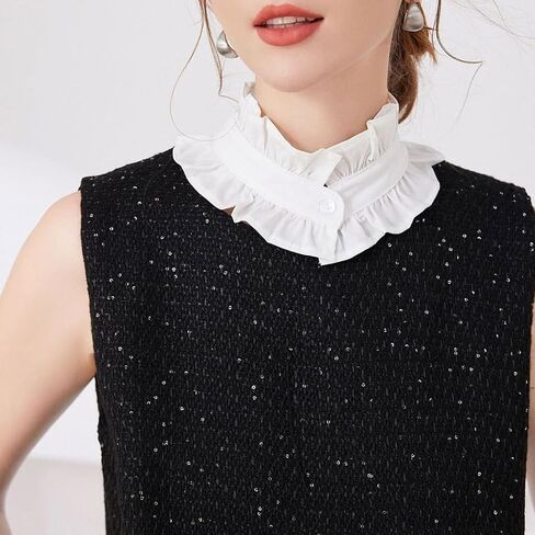 Detachable False Collar Girls Vintage Clothes Choker for Shirt or Dress Ruffled Lapel Shawl for Lady Girl Choker in Saudi Arabia
