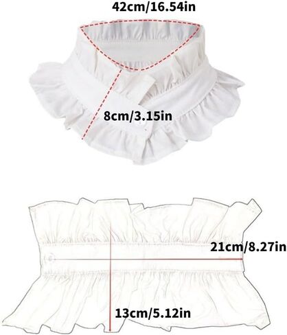 Detachable False Collar Girls Vintage Clothes Choker for Shirt or Dress Ruffled Lapel Shawl for Lady Girl Choker in Saudi Arabia