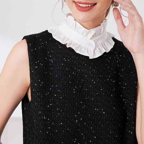 Detachable False Collar Girls Vintage Clothes Choker for Shirt or Dress Ruffled Lapel Shawl for Lady Girl Choker in Saudi Arabia