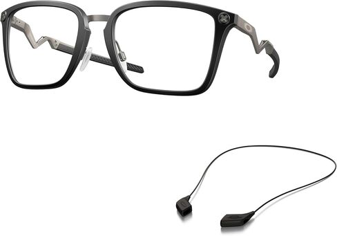 Oakley OX8162 Eyeglasses Bundle: OX 8162 816201 Cognitive Satin Black and Large Black leash Accessory kit in Saudi Arabia