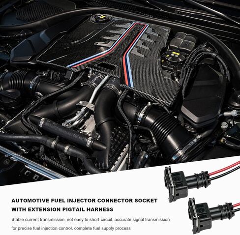 4 PCS Fuel Injector Connector, EV1 OBD1 Typre Plug Wire Harness Pigtail Wiring Loom, Plug-in Adapter Fuel Injector Socket with 18 AWG Extended Wires, Car Accessories in Saudi Arabia