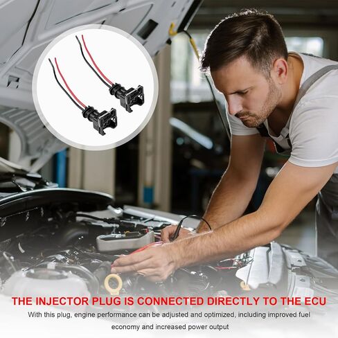 4 PCS Fuel Injector Connector, EV1 OBD1 Typre Plug Wire Harness Pigtail Wiring Loom, Plug-in Adapter Fuel Injector Socket with 18 AWG Extended Wires, Car Accessories in Saudi Arabia