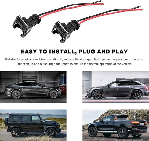 4 PCS Fuel Injector Connector, EV1 OBD1 Typre Plug Wire Harness Pigtail Wiring Loom, Plug-in Adapter Fuel Injector Socket with 18 AWG Extended Wires, Car Accessories in Saudi Arabia