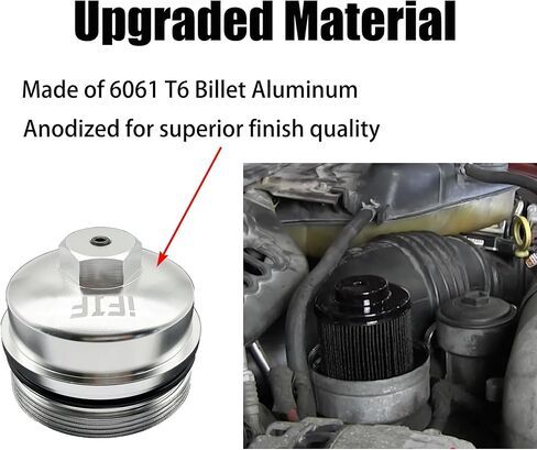 iFJF EC781 Oil Filter Cap Replacement for FL2016 2003-2007 6.0L 2008-2010 6.4L Powerstroke F250 F350 F450 F550 Super Duty 2003-2005 Excursion 1840754C91 3C3Z-6766-CA(cap) in Kuwait