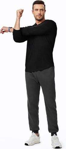 قميص Henley للرجال Fall Crewneck Solid Clear Slim Fit Long Sleeve Thirts Button Up Tees Tees in Kuwait