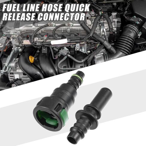 Car Fuel Line Hose Quick Release Connector Kit Straight 11.8mm SAE to 5/16" 8mm Disconnect Hose Plastic Green in Saudi Arabia