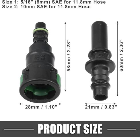 Car Fuel Line Hose Quick Release Connector Kit Straight 11.8mm SAE to 5/16" 8mm Disconnect Hose Plastic Green in Saudi Arabia