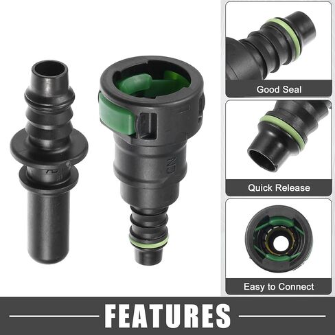 Car Fuel Line Hose Quick Release Connector Kit Straight 11.8mm SAE to 5/16" 8mm Disconnect Hose Plastic Green in Saudi Arabia