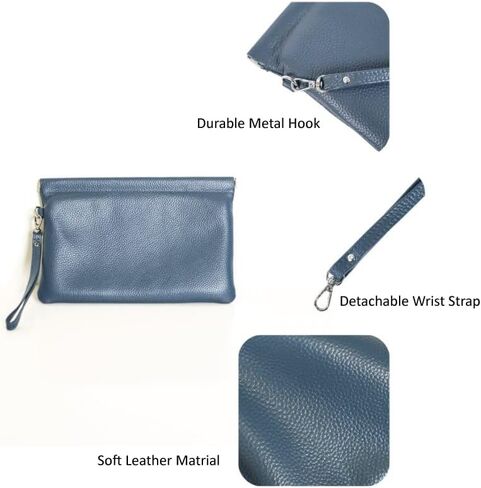 Genuine Leather Wristlet Handbags Purses Cell Phone Pocket Clutch Wallet Coin Purse For Men Women in Saudi Arabia