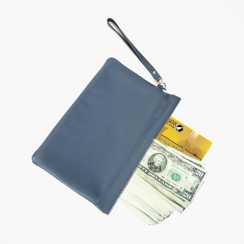 Genuine Leather Wristlet Handbags Purses Cell Phone Pocket Clutch Wallet Coin Purse For Men Women in Saudi Arabia