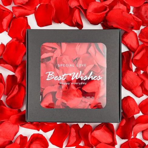 Rosaura Real Preserved Rose Petals 50g(1.75oz) for Wedding Decor, Romantic Nights - Includes Bonus Lucky Surprise Pack! (red) in Kuwait