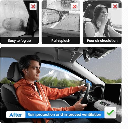 واقيات المطر Accord - واقيات النوافذ لسيارة Honda Accord 2008-2017، واقيات المطر للنافذة الجانبية خارج القناة لملحقات Accord، 4 قطع، أسود، ملحقات السيارة in Saudi Arabia
