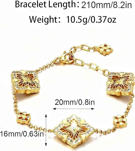 Gold Bracelets for Women Clover Charm Bracelet 16K Gold Plated Dainty Chain Clover Bracelet Jewelry Gifts for Women in Kuwait