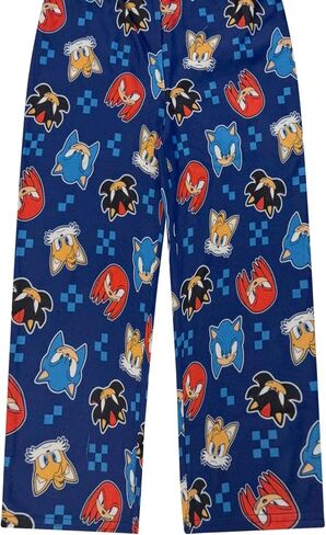 Sonic The Hedgehog Boy's Pajama Set - 2 Piece Boys Flannel Coat Style Matching PJs, Kids Button Down Family Christmas Pajamas in Kuwait