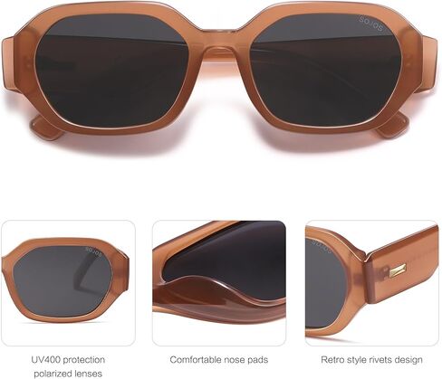 SOJOS Polarized Sunglasses For Women Retro Rectangle Womens Sun Glasses Trendy Narrow Square 90s Shades SJ2232 in Kuwait