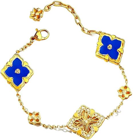 Gold Bracelets for Women Clover Charm Bracelet 16K Gold Plated Dainty Chain Clover Bracelet Jewelry Gifts for Women in Kuwait