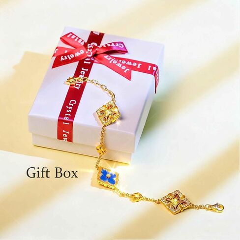 Gold Bracelets for Women Clover Charm Bracelet 16K Gold Plated Dainty Chain Clover Bracelet Jewelry Gifts for Women in Kuwait