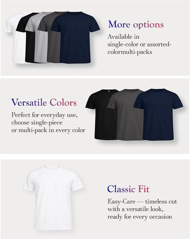 Cotton T-Shirts for Men 3Pack, Mens Basic T Shirts Short Sleeve Classic Fit Multipack Mens Basic Tees in Kuwait