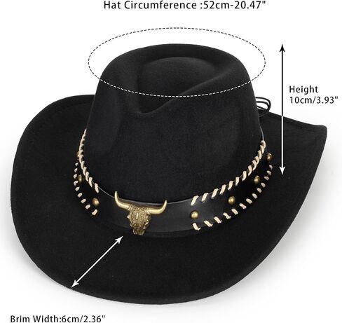 Kids Western Cowgirl Cowboy Hat - Retro Wide-Brim Felt Fedora Jazz-Hat for 3-7 Years Boys Girls in Saudi Arabia