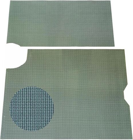 أنبوب مضمّن متوافق مع 1964-66 Pontiac GTO ، Lemans ، Tempest Vinyl Felt Trunk Mat ، 2pc Aqua Houndstooth in Saudi Arabia