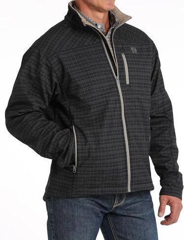Cinch Men's Plaid Print Bonded Zip Softshell Jacket - MWJ1583007 Medium in Saudi Arabia
