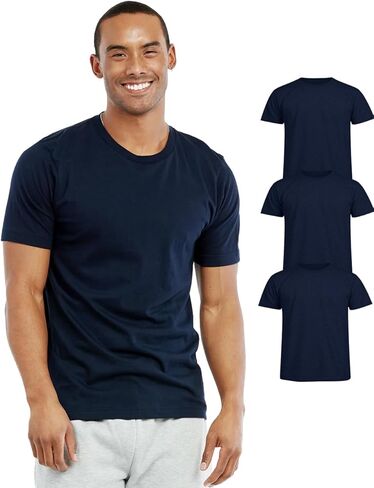 Cotton T-Shirts for Men 3Pack, Mens Basic T Shirts Short Sleeve Classic Fit Multipack Mens Basic Tees in Kuwait