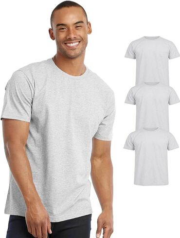 قمصان قطنية للرجال 3Pack ، القمصان الأساسية T Shirts Short Classic Fit Multipack Mens Basic Tees in Kuwait