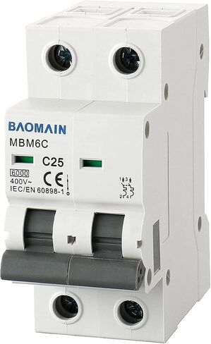 Baomain Miniature Circuit Breaker 2 Pole DZ47-63 C40 AC 230V 40Amp 400V DIN Rail Mounting MCB 2P (40 Amp) in Saudi Arabia