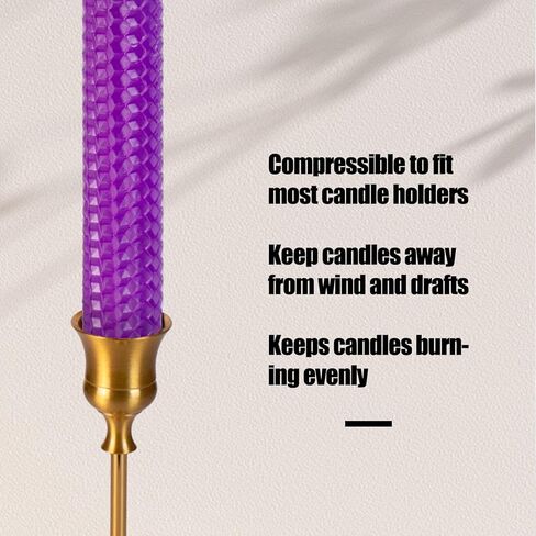 شموع Konni Purple Beeswax Taper ، 0.87 بوصة × 7.87 بوصة مدفوعة يدويًا ، غير معقولة ، لا تدخن ، وقت الحرق الطويل ، القمة المسطحة (حزمة 3) ، لحفلات الزفاف ، وحفلات العشاء ، والمنتجعات ، والديكور المنزلي in Kuwait