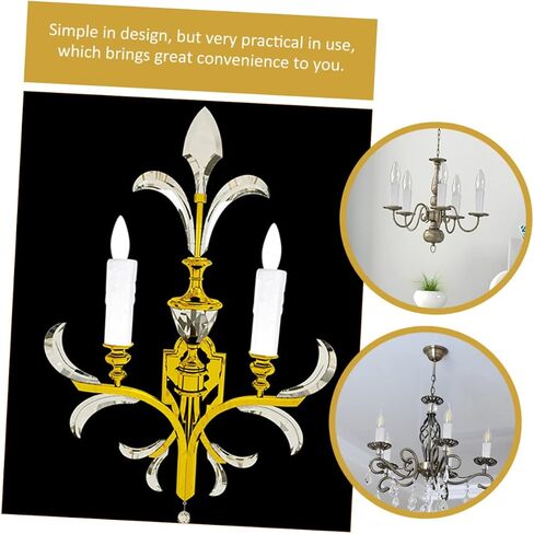4pcs E14 Chandelier Base Cover Crystal Candle Sleeve Flanging Sleeve for Candelabra Lamps Lighting Accessories for Home Decor in Saudi Arabia