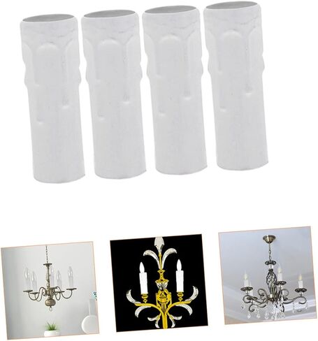4pcs E14 Chandelier Base Cover Crystal Candle Sleeve Flanging Sleeve for Candelabra Lamps Lighting Accessories for Home Decor in Saudi Arabia