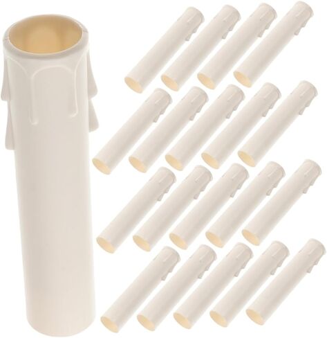 Nuobesty 24pcs مقبس الثريا يغطي أكمام شمعة طويلة φxmm لقاعدة الشمعدانات البيضاء الشمعة تغطي الإكسسوارات الثريا لقاعة الطعام غرفة المعيشة in Saudi Arabia