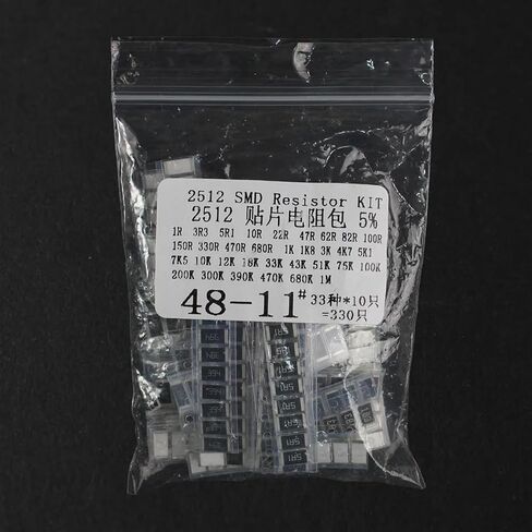 330pcs/set SMD 2512 مقاومة مجموعة متنوعة 5 ٪ 1R-1M KITORES 33 القيم 10pcs لكل مكونات إلكترونية DIY in Saudi Arabia