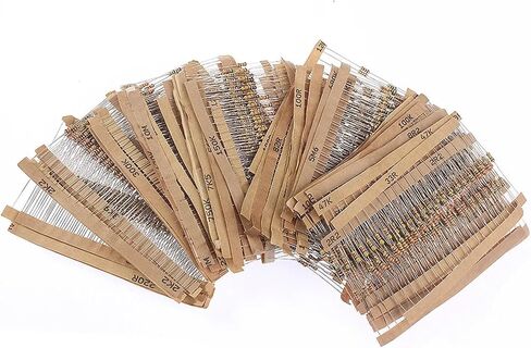 1500Pcs 1/4W Carbon Film Resistor Assortment Kit Box, Resistance Range 1ohm~10m, for DIY Electronic, 75 Values Set of Resistors in Saudi Arabia
