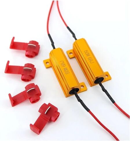 2PCS Load Resistor for LED 50W 6 ohm 25W 8 ohm Wirewound Resistor Aluminum Shell Power Resistors, for Car Turn Signal lamp(50W 6OHm - 2pcs) in Saudi Arabia