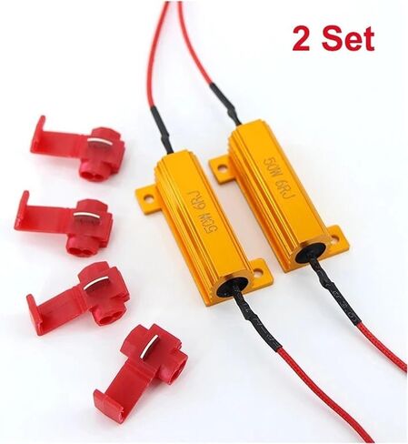2PCS Load Resistor for LED 50W 6 ohm 25W 8 ohm Wirewound Resistor Aluminum Shell Power Resistors, for Car Turn Signal lamp(50W 6OHm - 2pcs) in Saudi Arabia