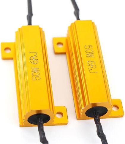 2PCS Load Resistor for LED 50W 6 ohm 25W 8 ohm Wirewound Resistor Aluminum Shell Power Resistors, for Car Turn Signal lamp(50W 6OHm - 2pcs) in Saudi Arabia