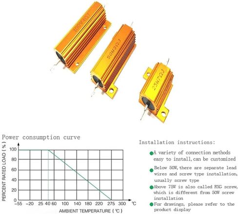 2PCS Load Resistor for LED 50W 6 ohm 25W 8 ohm Wirewound Resistor Aluminum Shell Power Resistors, for Car Turn Signal lamp(50W 6OHm - 2pcs) in Saudi Arabia