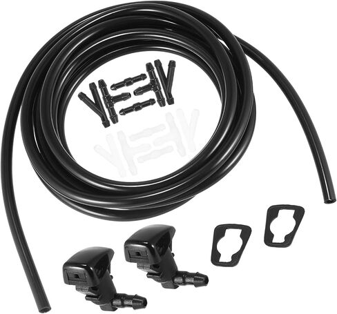 Front Windshield Washer Hose Kit Fit for Cadillac CTS with 3 Meter Washer Fluid Hose 12 Pcs Hose Connectors - Pack of 15 Black Replacement in Kuwait