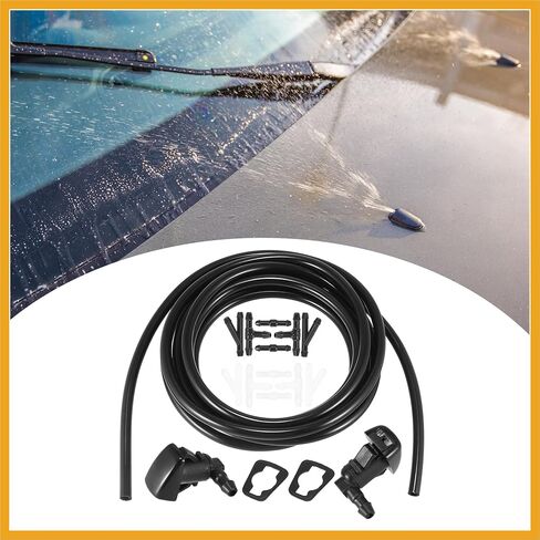 Front Windshield Washer Hose Kit Fit for Cadillac CTS with 3 Meter Washer Fluid Hose 12 Pcs Hose Connectors - Pack of 15 Black Replacement in Kuwait