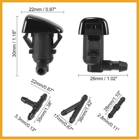 Front Windshield Washer Hose Kit Fit for Cadillac CTS with 3 Meter Washer Fluid Hose 12 Pcs Hose Connectors - Pack of 15 Black Replacement in Kuwait