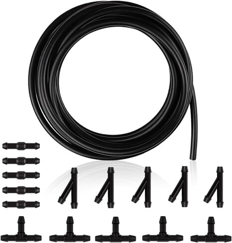 Windshield Washer Hose Kit with 16.4 Ft Washer Fluid Hose and 15 Windshield Washer Hose Connector,Rubber Windshield Washer Hose Repair Kit for Connecting Windshield Washer Nozzle in Saudi Arabia