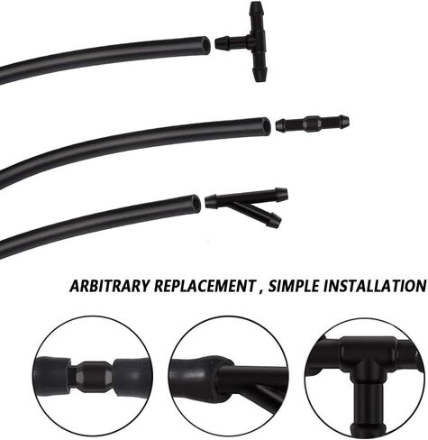 Windshield Washer Hose Kit with 16.4 Ft Washer Fluid Hose and 15 Windshield Washer Hose Connector,Rubber Windshield Washer Hose Repair Kit for Connecting Windshield Washer Nozzle in Saudi Arabia