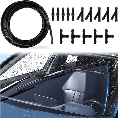 Windshield Washer Hose Kit with 16.4 Ft Washer Fluid Hose and 15 Windshield Washer Hose Connector,Rubber Windshield Washer Hose Repair Kit for Connecting Windshield Washer Nozzle in Saudi Arabia