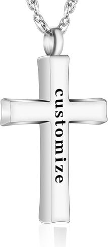 SOITIS Personalized Cylinder Cremation Jewelry for Ashes Custom Urn Necklace for Ashes Stainless Steel Memorial Urn Pendant Necklace in Saudi Arabia