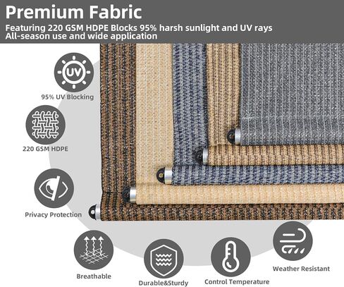 Outdoor Roller Shade for Patio, Exterior Cordless Blinds Patio Shades Roll Up Outdoor Blinds Screen for Porch Gazebo Pergola Backyard Privacy Protection,UV Sun Block Fade-Resistant 10ft Wide x 8 H in Saudi Arabia