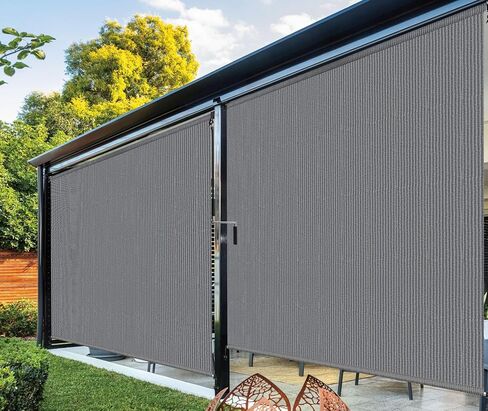 Outdoor Roller Shade for Patio, Exterior Cordless Blinds Patio Shades Roll Up Outdoor Blinds Screen for Porch Gazebo Pergola Backyard Privacy Protection,UV Sun Block Fade-Resistant 10ft Wide x 8 H in Saudi Arabia